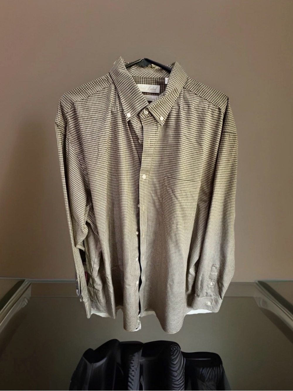 Roundtree & Yorke Gold Label XXL Brown-Black Micro Check Button Down Shirt